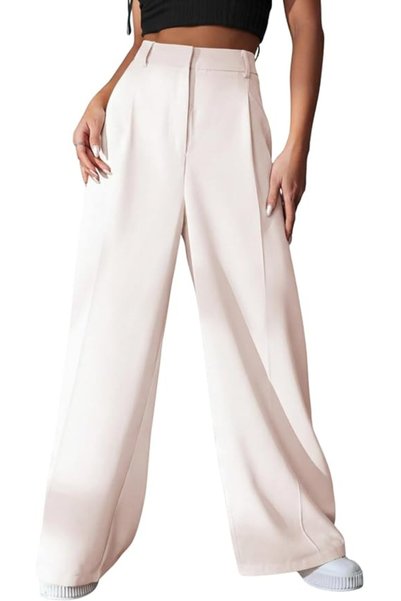 GRECIILOOKS Women's Baggy Wide-Leg Fit Trouser