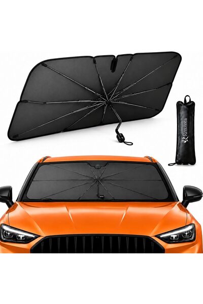 GENERAL Car Windshield Sun Shade Umbrella, 57 x 33 Inch,10-Rib Fiberglass Fra...