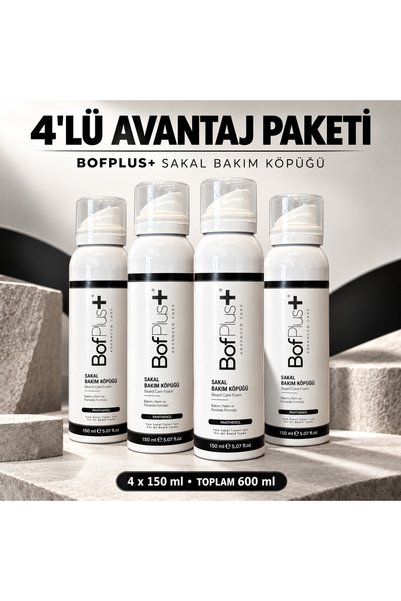 BOF PLUS KEPEKLENME KARŞITI 4’LÜ SAKAL BAKIM KÖPÜĞÜ