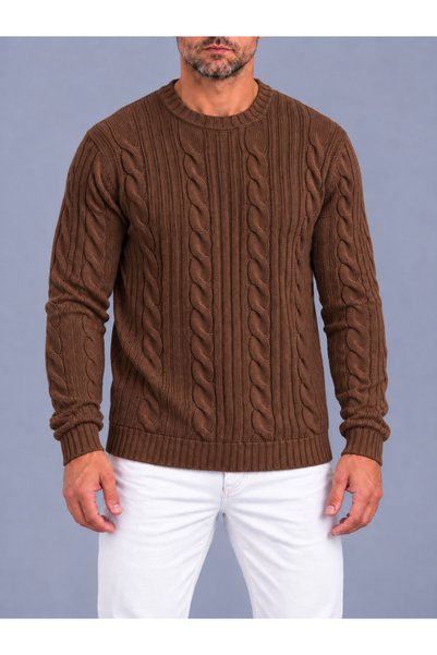 LudoWear Hair Braid Patterned Crew Neck Knitwear