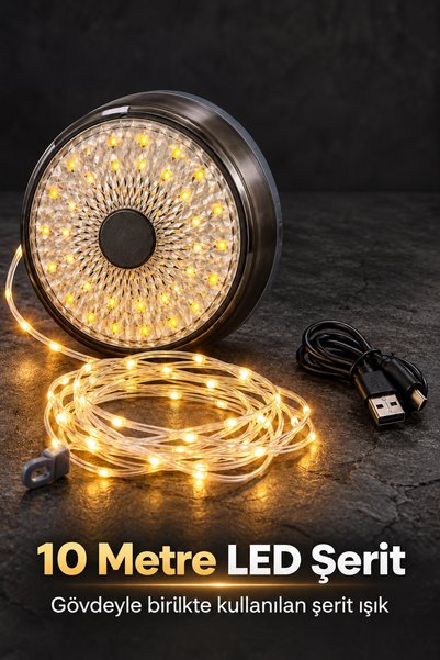 teknotrust Preminyum Şarjlı Kamp Lambası ve Çok Modlu LED Şerit Işık