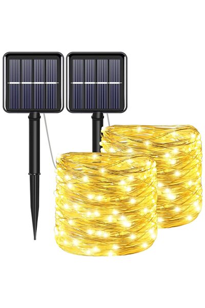 Never more Set of 2 solar lamps, NEVERMORE, 10 m, 100 LEDs, luminous garland ...