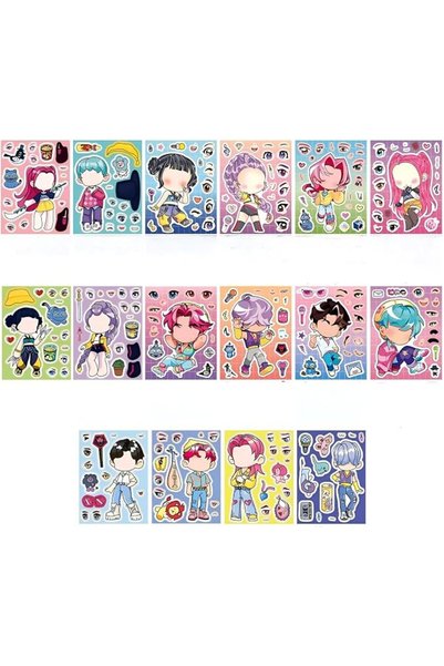 TERRIFI 16 Sheets DIY Make a Face Sticker Sheets for Kids, Kids Make a Face K...