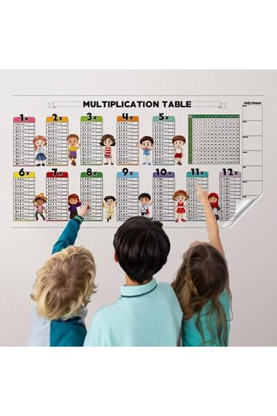 Yelajoy جدول الضرب الأبيض، لوحة الرياضيات القابلة للمسح الجاف، شبكة جدول الضر...