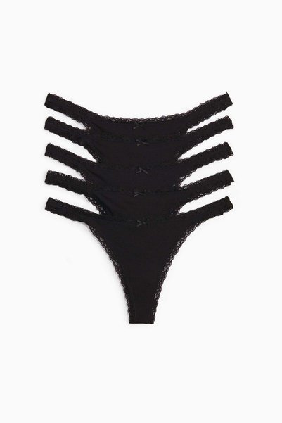 H&M 5-pack cotton tanga thong briefs