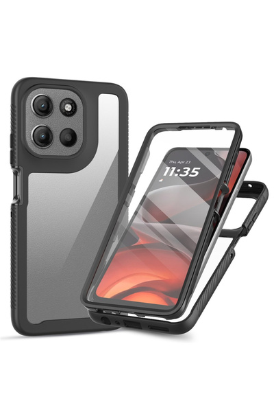ERBORD Husă pentru Motorola Moto G56 5G, antișoc, cu folie, neagră