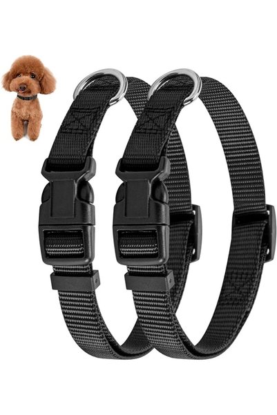 PuppyDoggy طوق كلب قابل للتعديل من النايلون الأسود، طوق مارتينجال للكلاب مع م...