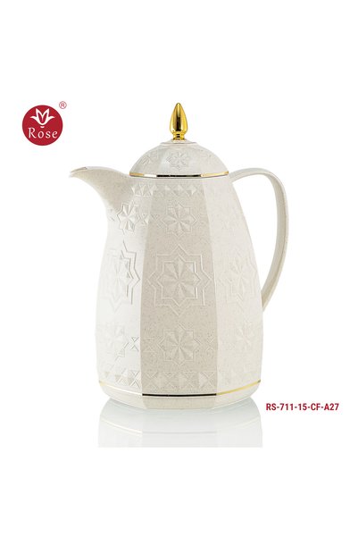 Rose Thermos 1 Liter and Coffee Pot with Distinctive Geometric Patterns711 Rose