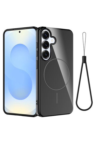 XGSM Husă Samsung Galaxy S25 FE din silicon Lite MagSafe cu șnur, Negru