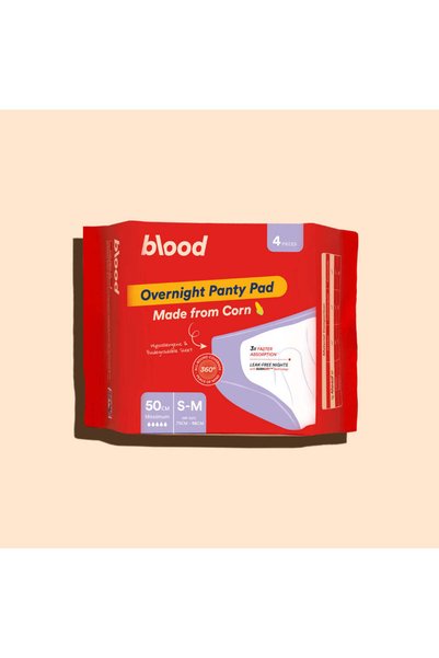 blood Overnight Panty Pads 50cm - Size S/M - 4 Pcs