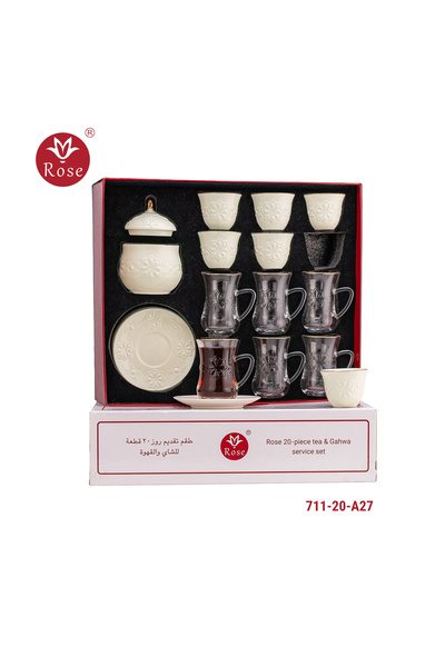 Rose Cr-711-20-Piece Serving Set for Tea and Coffee with a Distinctive Patter...