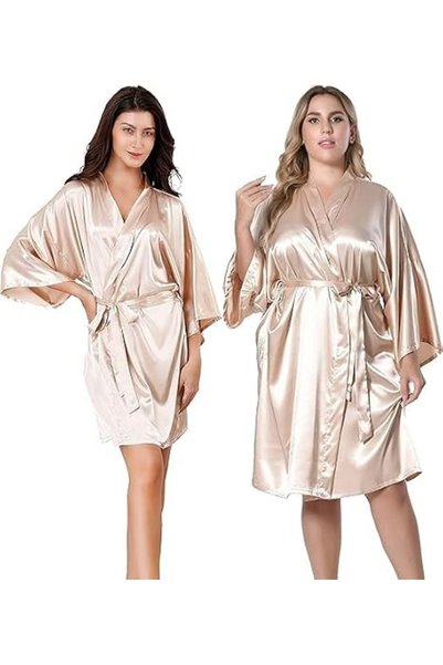 sheful Women's Lingerie Robe Spaghetti Strap Nightgown Satin Sleepwear Chemis...