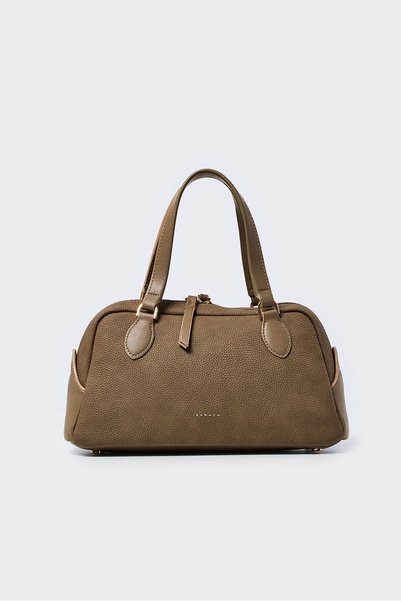 SARACH Cylinder-Shaped Hand and Shoulder Bag-Mink