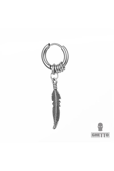 GHETTO Σκουλαρίκια καρφωτά σε στυλ Πανκ Ροκ 1 τεμάχιο - Ασημί
