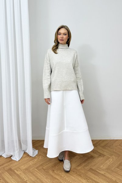 Melike Tatar Pulover tricotat cu guler înalt 94-3065