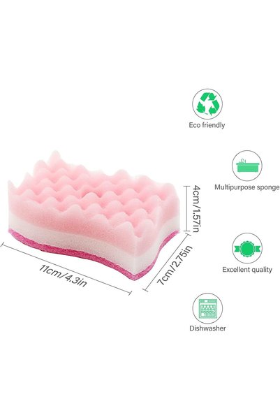 KASTWAVE إسفنجات تنظيف المطبخ، 8 عبوات من الإسفنجات المغلفة فرديًا للمطبخ، إس...