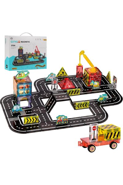 Picodino Set de 80 de piese de blocuri magnetice de construcție, cu tematică ...