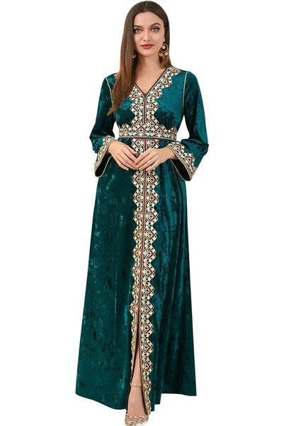GENERAL ODIZLI Muslim Kaftan Abaya Moroccan Fashion Autumn Winter Long Sleeve...
