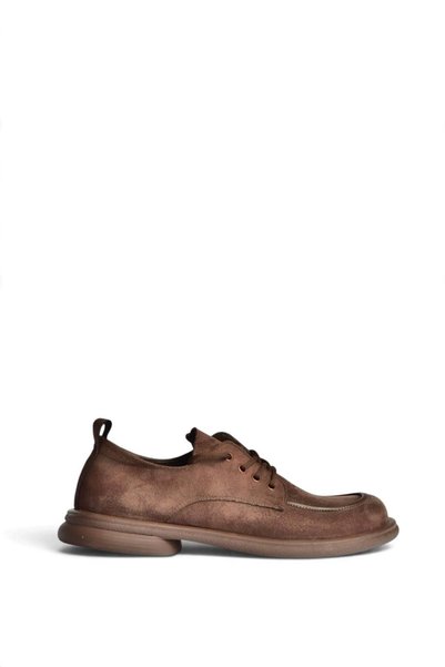 Fox Shoes Z996161002 Kahverengi Süet Bağcıklı Mosen Burunlu Casual Comfort Ayakkabı