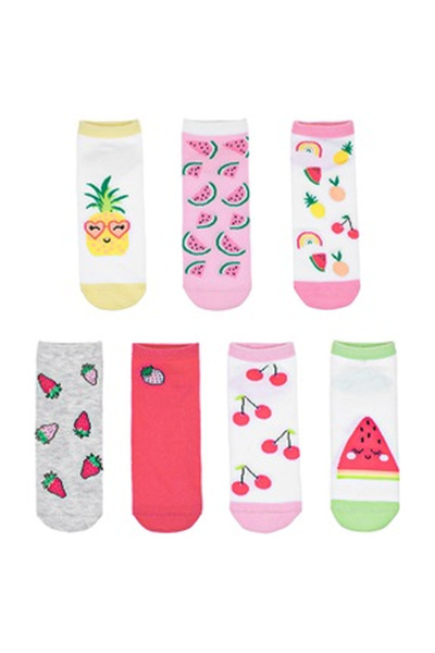 OEM Short Socks with Various Fruit Pattern for Children - 7 pairs
