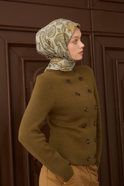 Silk Home Kadın Yeşil Etnik Şal Desen Velora Eşarp 161048-10