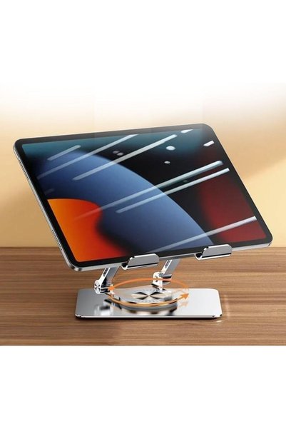 Ronanna 360 Derece Dönebilir Laptop ve Tablet Standı – Paslanmaz Çelik, Ayarlanabilir Yükseklik, Katlanabili