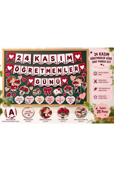 marifetli tığım 24 Kasım Öğretmenler Günü Sınıf Panosu Süsleme Seti