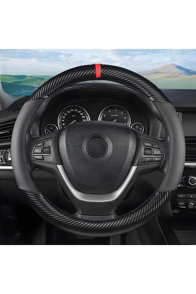 bolivia's Car Steering Wheel Cover Carbon Fiber, 38 Cm Breathable Anti Slip C...