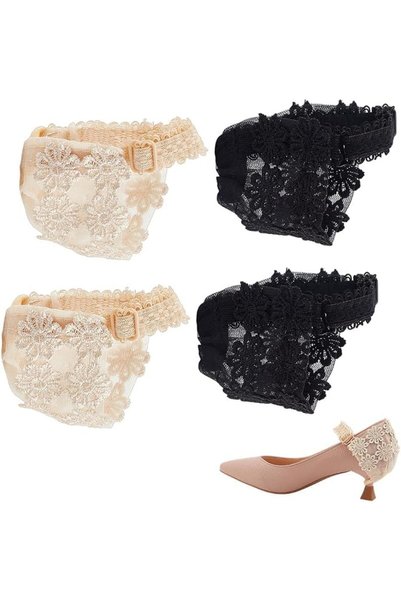 KASTWAVE 2 Pairs Lace Detachable Elastic Shoe Straps for High Heels, Adjustab...