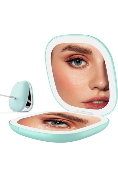 ZONEY Rechargeable Compact Makeup Mirror with Lights and Magnification 1X / 1...
