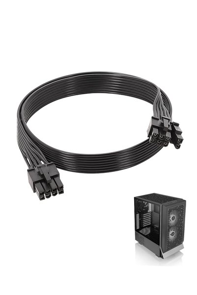SYOSI كابل PCIe بـ 8 دبابيس بطول 60 سم، كابل طاقة نحاسي من 8 دبابيس إلى 6+2 د...