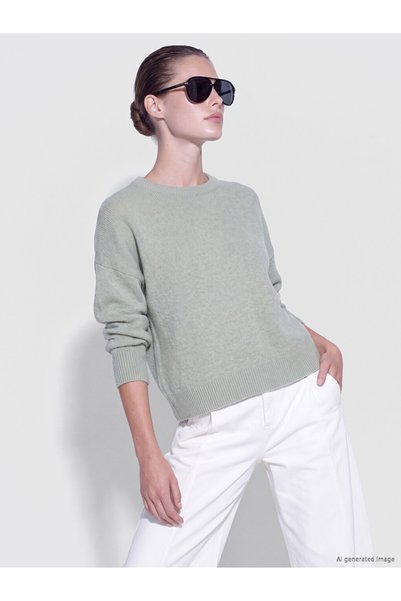 LC Waikiki Pulover Tricotat Oversize cu Guler Rotund pentru Femei