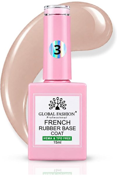 GLOBAL FASHION Professional Global Fashion French Rubber Base (15ml) - Streng...