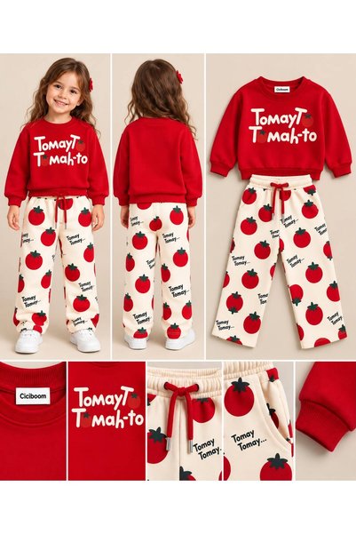 ILY Kids Children's Top and Bottom Set with Tomato & Lemon Print