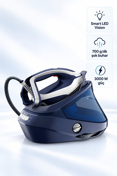 TEFAL Pro Express Vision LED Işıklı Buhar Kazanlı Ütü Tiftik Makinesi hediye