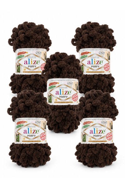 Alize Puffy Alize ( 5 adet ) Puffy el örgü ipliği 5’li paket ( renk kodu:26 A...