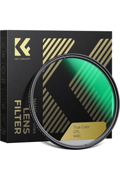 K&F CONCEPT فلتر عدسة مستقطب دائري حقيقي الألوان 77 ملم لعدسات الكاميرا مع 28...