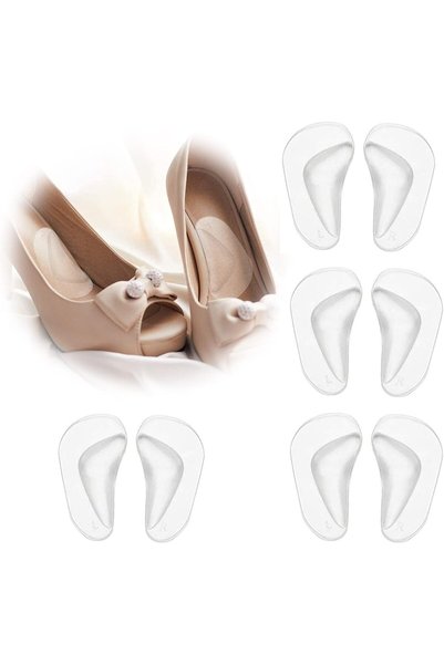 DELFİNO Gel Arch Support Insoles, 4 Pairs Silicone Orthopedic Flat Feet Ortho...