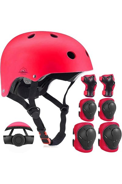 TNTAIAHL Kids Helmet Set, Knee Pads for Kids Knee Elbow Pads Wrist Guards wit...