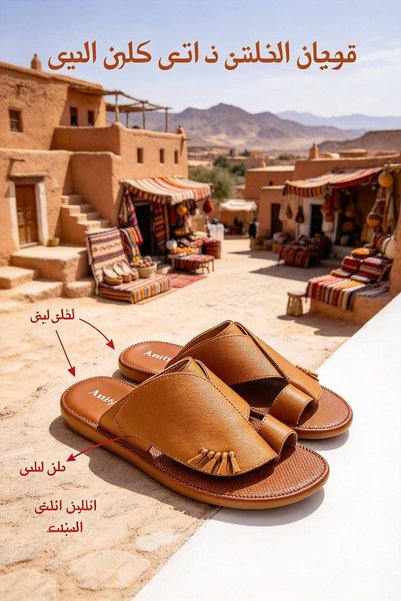 NajdEva Shop شبشب رجالي خفيف الوزن مصنوع في السعودية بحلقة للإصبع وخياطة مزدو...
