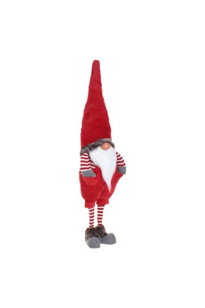 DD SHOP Figurina Decorativa Gnome de Craciun cu Caciula Rosie & Bluza in Dung...