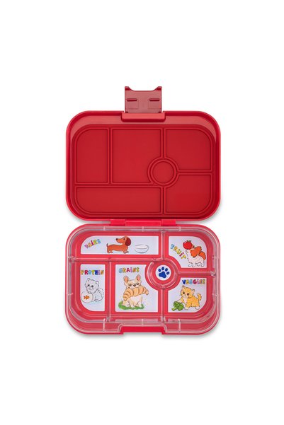 YumBox Δοχείο φαγητού Original 6 θέσεων - Wow κόκκινο / Γάτες & Σκύλοι