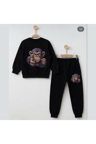 playwear Team Sweatshirt Target Monkey Printed Girls Boys Crew Neck