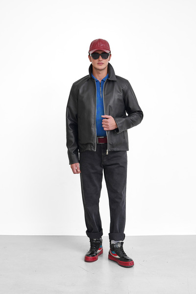 MODEFENDİ Regular Fit Leather Jacket