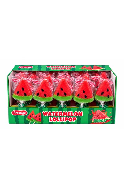 Prestige Watermelon Lollipop – Acadele în Formă de Pepene Verde, 30 x 15gr