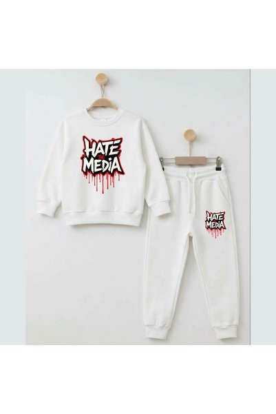 playwear سترة رياضية مطبوعة من ماركة هيت ميديا ​​للفتيات والأولاد برقبة دائرية
