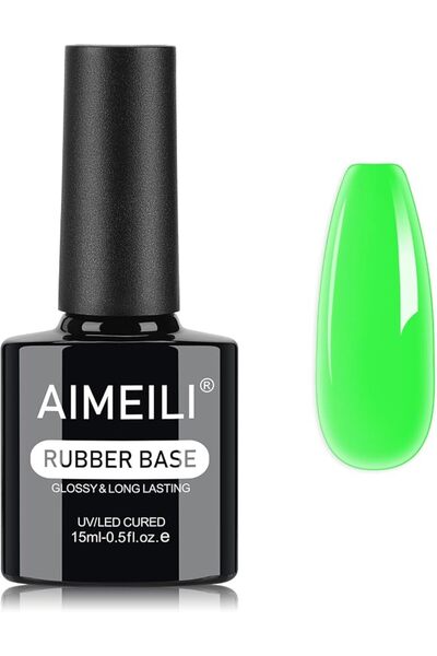 AIMEILI جل مطاطي للأظافر سعة 15 مل، جل أساس مطاطي لبناء أطراف الأظافر، جل أظا...