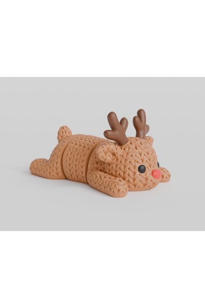 3DONE MODELS Figurină ren 3D tricotată articulată - Decor de Crăciun 6-8 cm