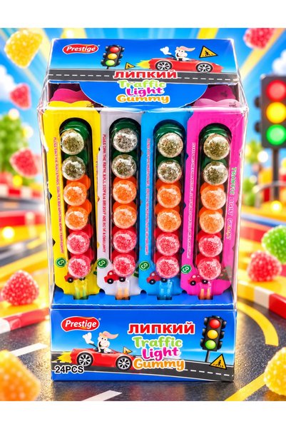 Prestige Traffic Light Gummy – Jeleuri cu Fructe în Formă de Semafor, 24 x 12 g