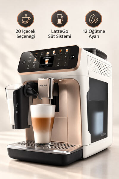 Philips 5500 LatteGo 20 İçecekli Seramik Öğütücülü Otomatik Espresso Makinesi Tartı hediye